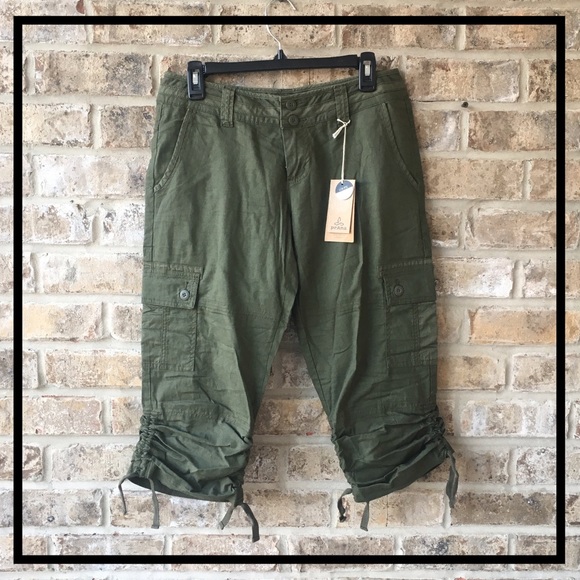 drawstring cargo capris